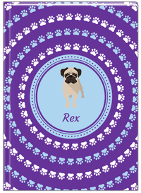 Thumbnail for Personalized Dogs Journal XII - Purple Background - Pug - Front View