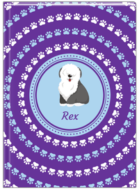 Thumbnail for Personalized Dogs Journal XII - Purple Background - Sheep Dog - Front View