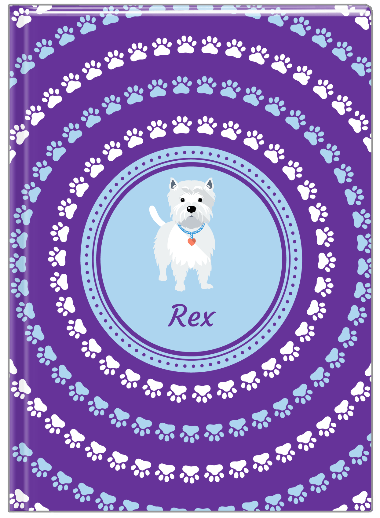 Personalized Dogs Journal XII - Purple Background - Westie - Front View