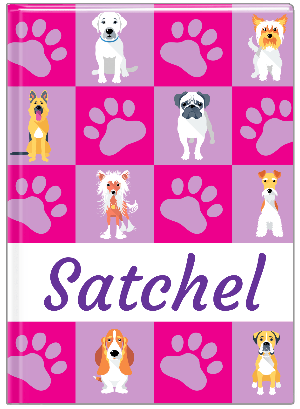Personalized Dogs Journal XIII - Pink Background - Front View