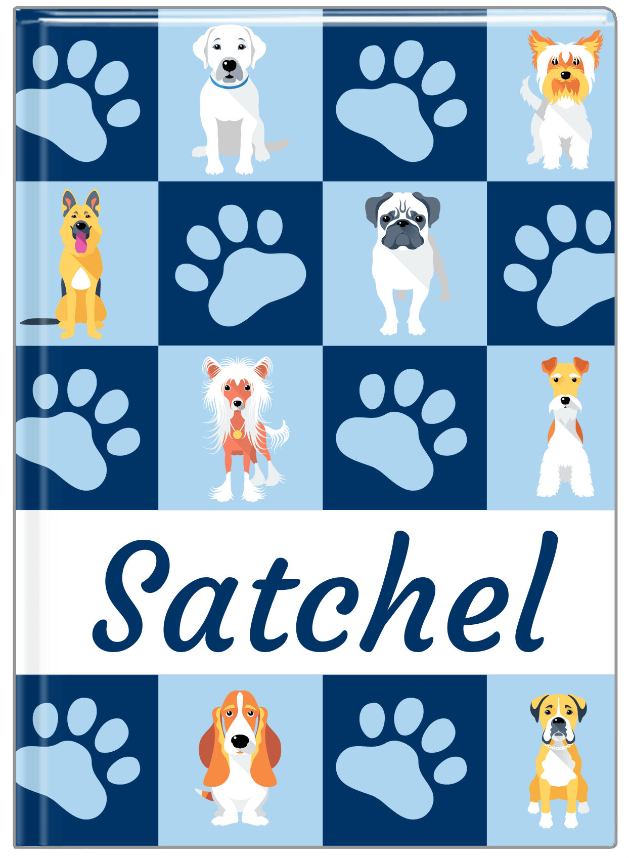 Personalized Dogs Journal XIII - Blue Background - Front View