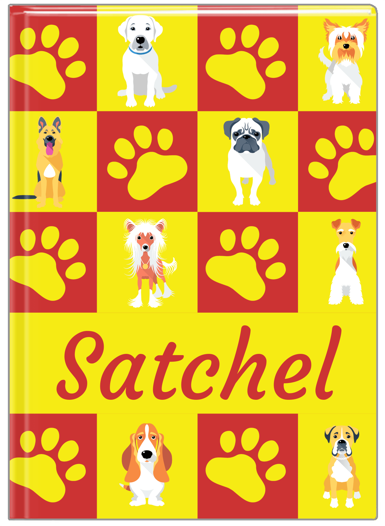 Personalized Dogs Journal XIII - Red Background - Front View