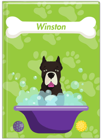 Thumbnail for Personalized Dogs Journal XV - Green Background - American Staffordshire Terrier - Front View