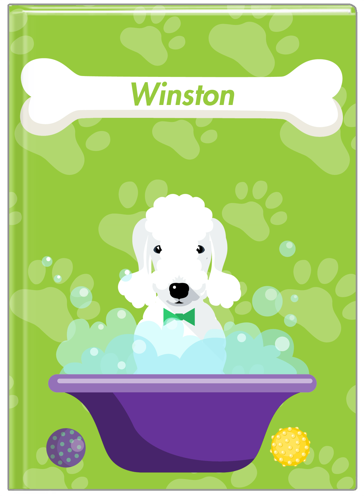 Personalized Dogs Journal XV - Green Background - Bedlington Terrier - Front View