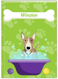 Thumbnail for Personalized Dogs Journal XV - Green Background - Bull Terrier - Front View