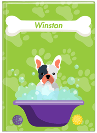 Thumbnail for Personalized Dogs Journal XV - Green Background - French Bulldog - Front View