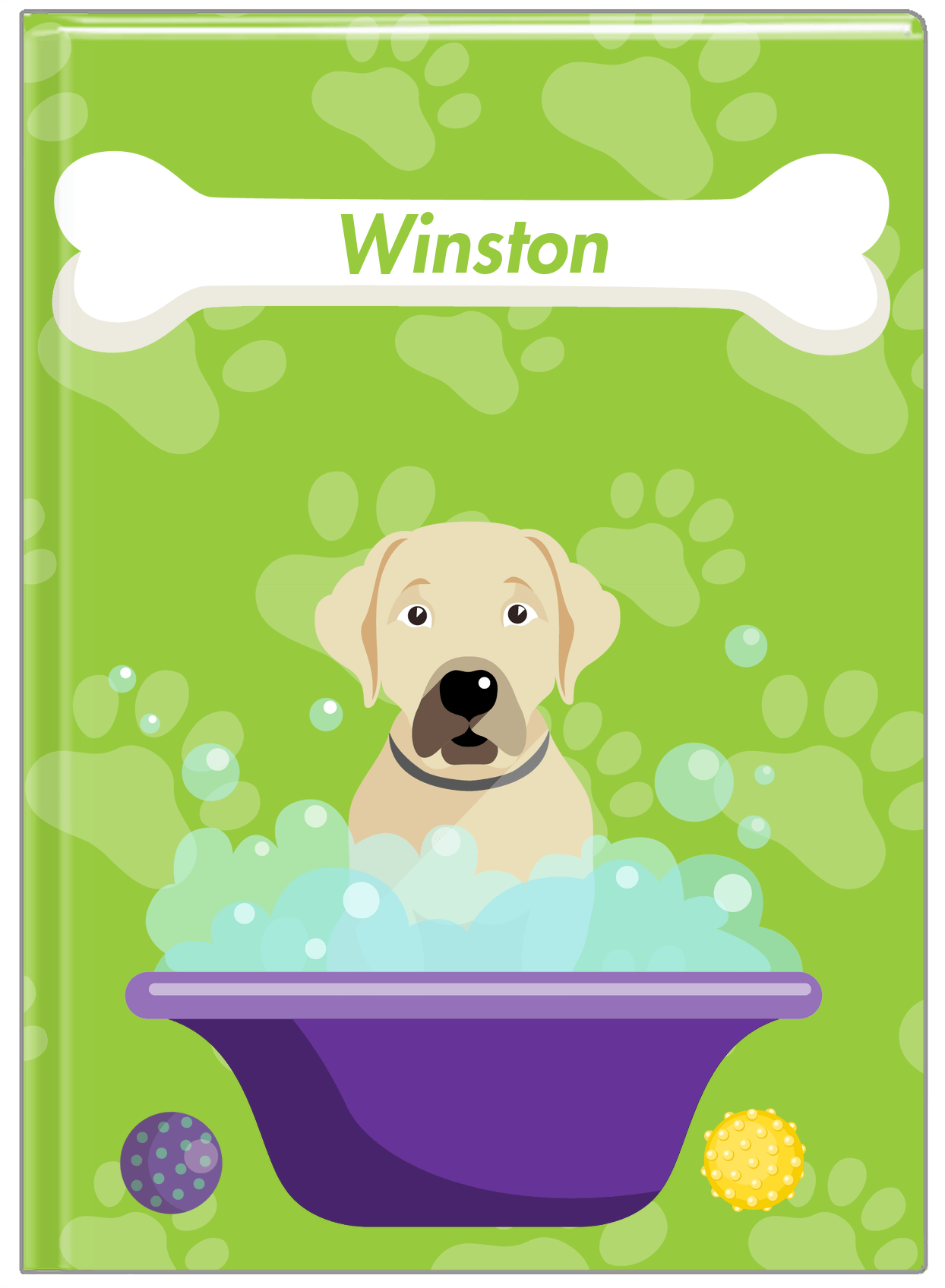 Personalized Dogs Journal XV - Green Background - Labrador Retriever - Front View