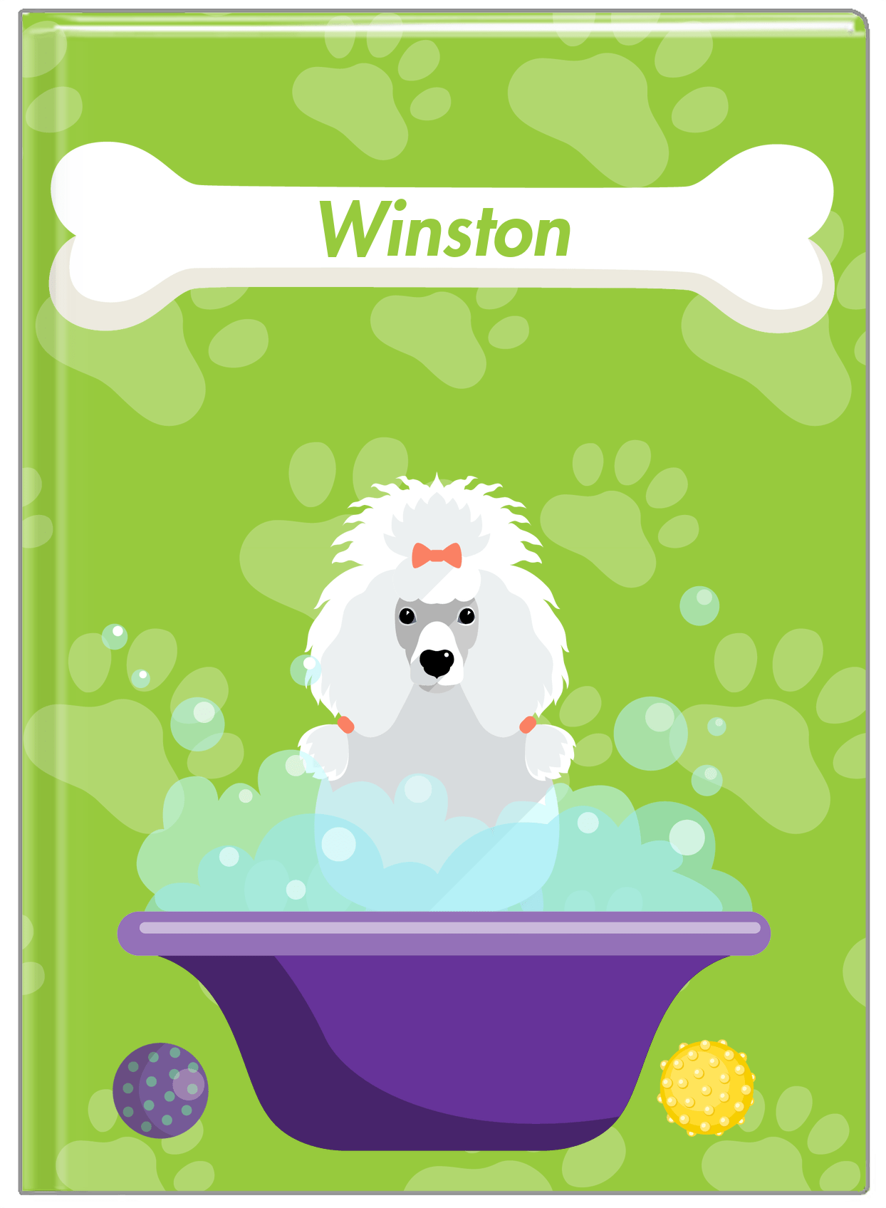 Personalized Dogs Journal XV - Green Background - Poodle - Front View