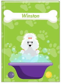 Thumbnail for Personalized Dogs Journal XV - Green Background - Poodle - Front View