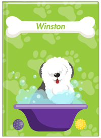 Thumbnail for Personalized Dogs Journal XV - Green Background - Sheep Dog - Front View