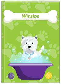 Thumbnail for Personalized Dogs Journal XV - Green Background - Westie - Front View
