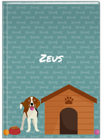Thumbnail for Personalized Dogs Journal XVI - Teal Background - Beagle - Front View