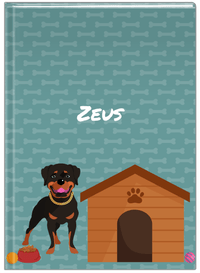 Thumbnail for Personalized Dogs Journal XVI - Teal Background - Rottweiler - Front View