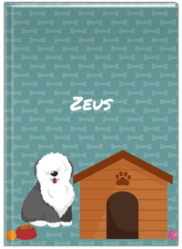 Thumbnail for Personalized Dogs Journal XVI - Teal Background - Sheep Dog - Front View