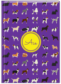 Thumbnail for Personalized Dogs Journal XVII - Purple Background - Circle Nameplate - Front View