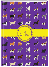 Thumbnail for Personalized Dogs Journal XVII - Purple Background - Circle Ribbon Nameplate - Front View