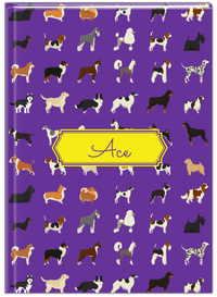 Thumbnail for Personalized Dogs Journal XVII - Purple Background - Decorative Rectangle Nameplate - Front View