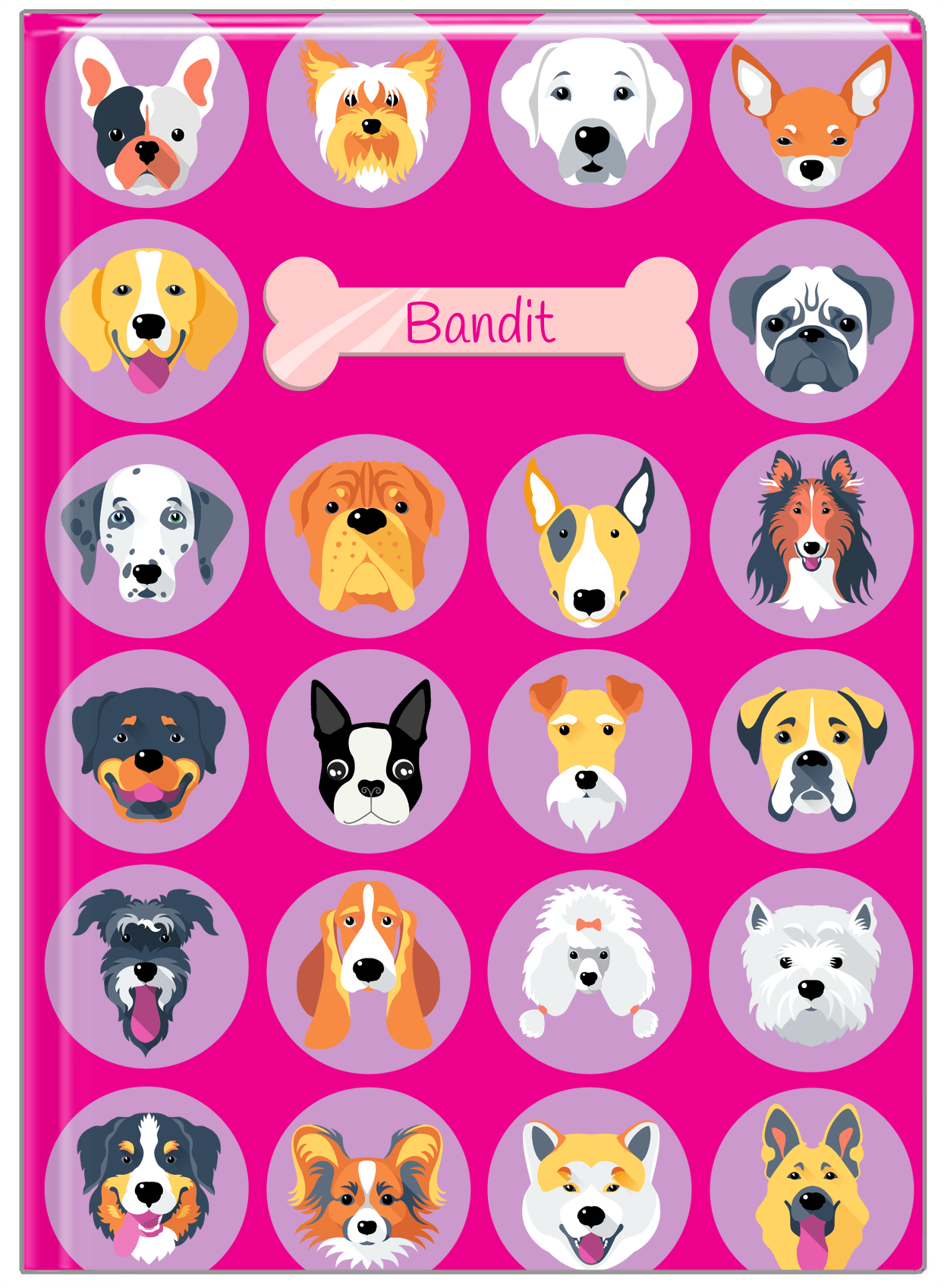 Personalized Dogs Journal XVIII - Pink Background - Front View