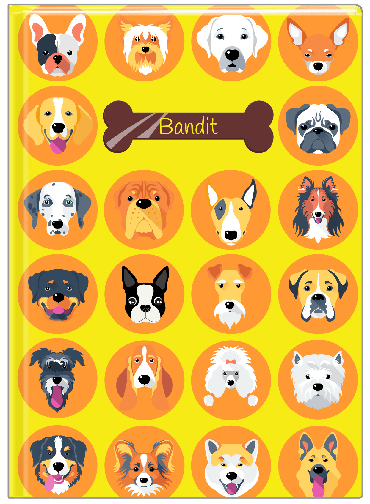Personalized Dogs Journal XVIII - Yellow Background - Front View