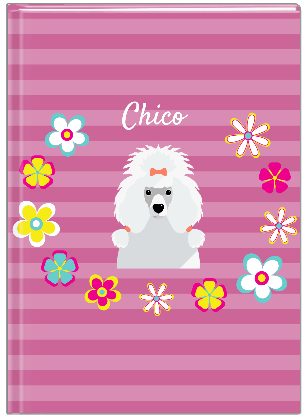 Personalized Dogs Journal XIX - Purple Background - Poodle - Front View