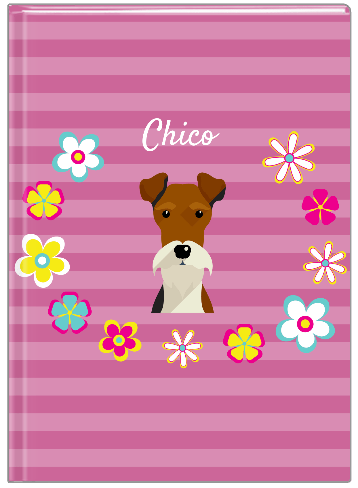 Personalized Dogs Journal XIX - Purple Background - Fox Terrier - Front View