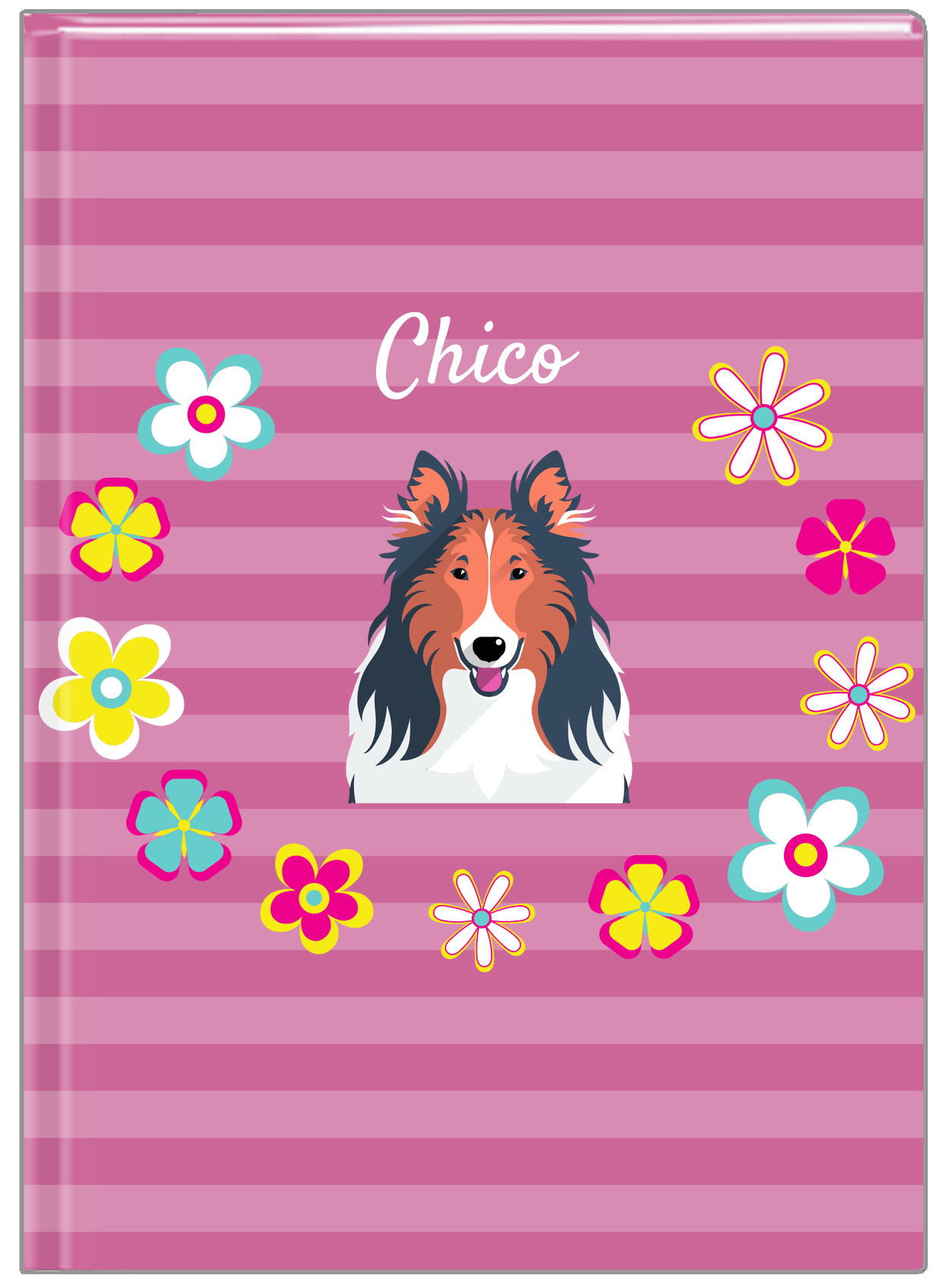 Personalized Dogs Journal XIX - Purple Background - Collie - Front View