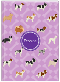Thumbnail for Personalized Dogs Journal XXI - Purple Background - Circle Nameplate - Front View