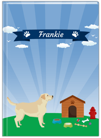 Thumbnail for Personalized Dogs Journal XXII - Blue Background - Labrador Retriever - Front View