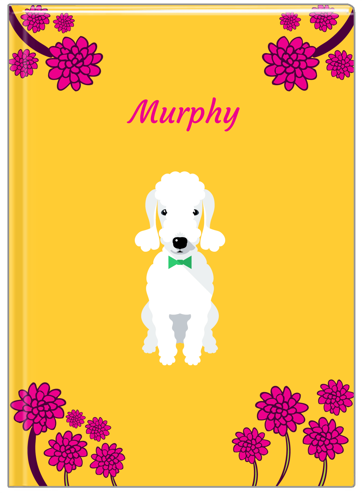 Personalized Dogs Journal XXIII - Yellow Background - Bedlington Terrier - Front View