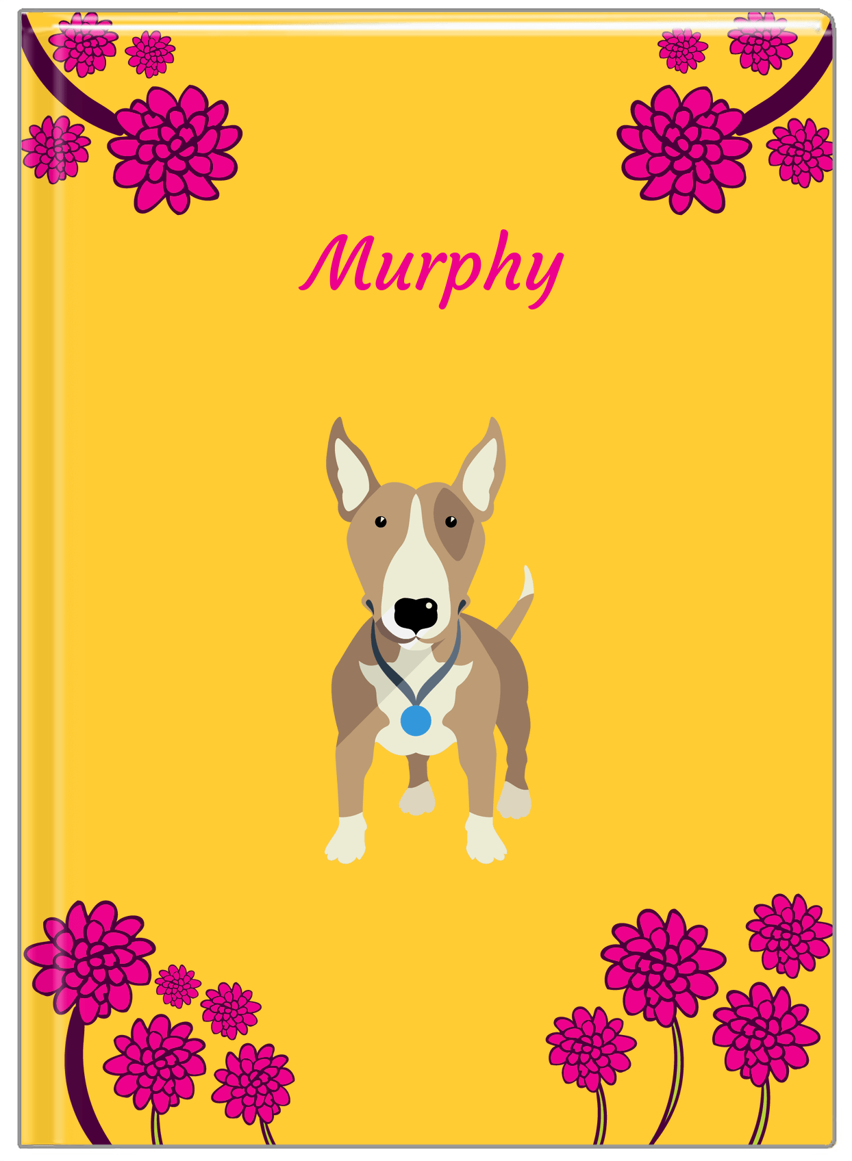 Personalized Dogs Journal XXIII - Yellow Background - Bull Terrier - Front View