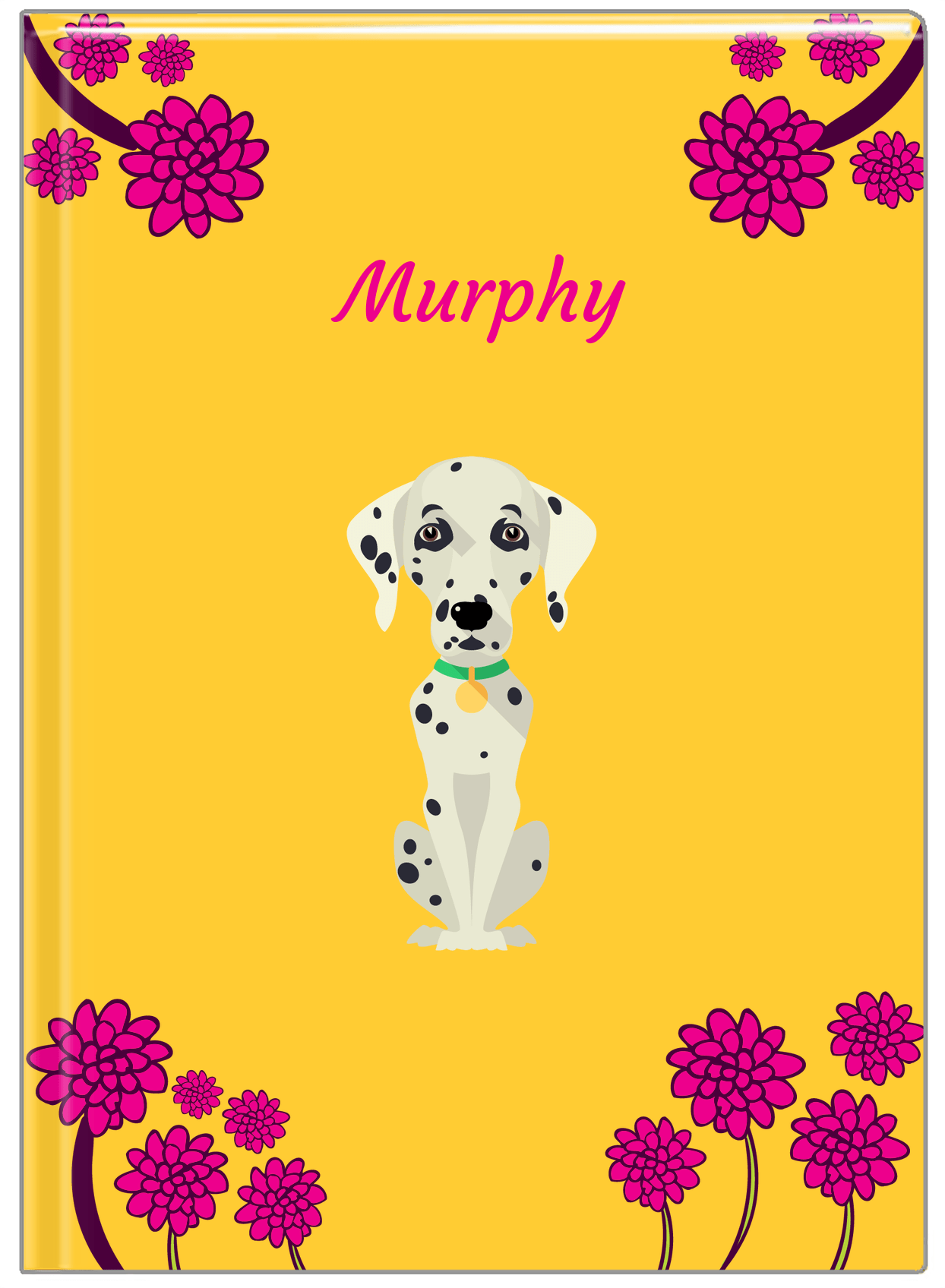 Personalized Dogs Journal XXIII - Yellow Background - Dalmatian - Front View