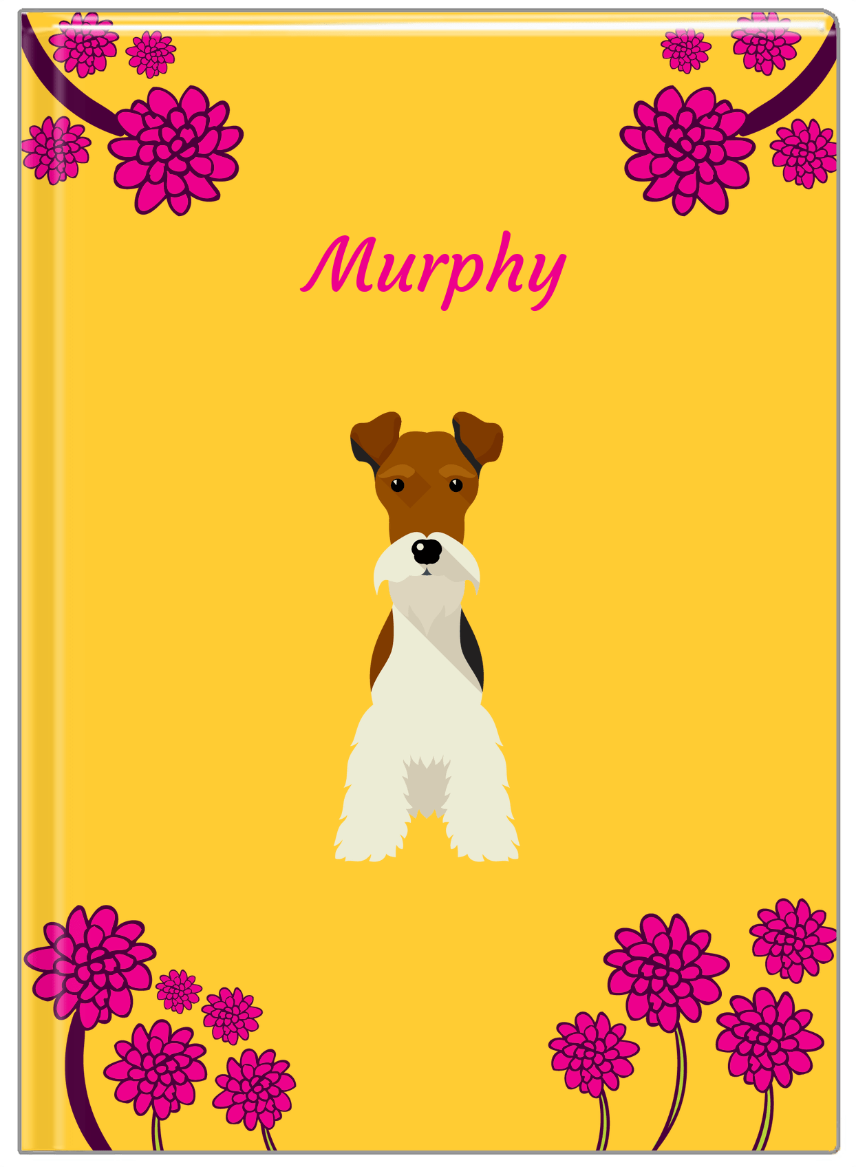 Personalized Dogs Journal XXIII - Yellow Background - Fox Terrier - Front View