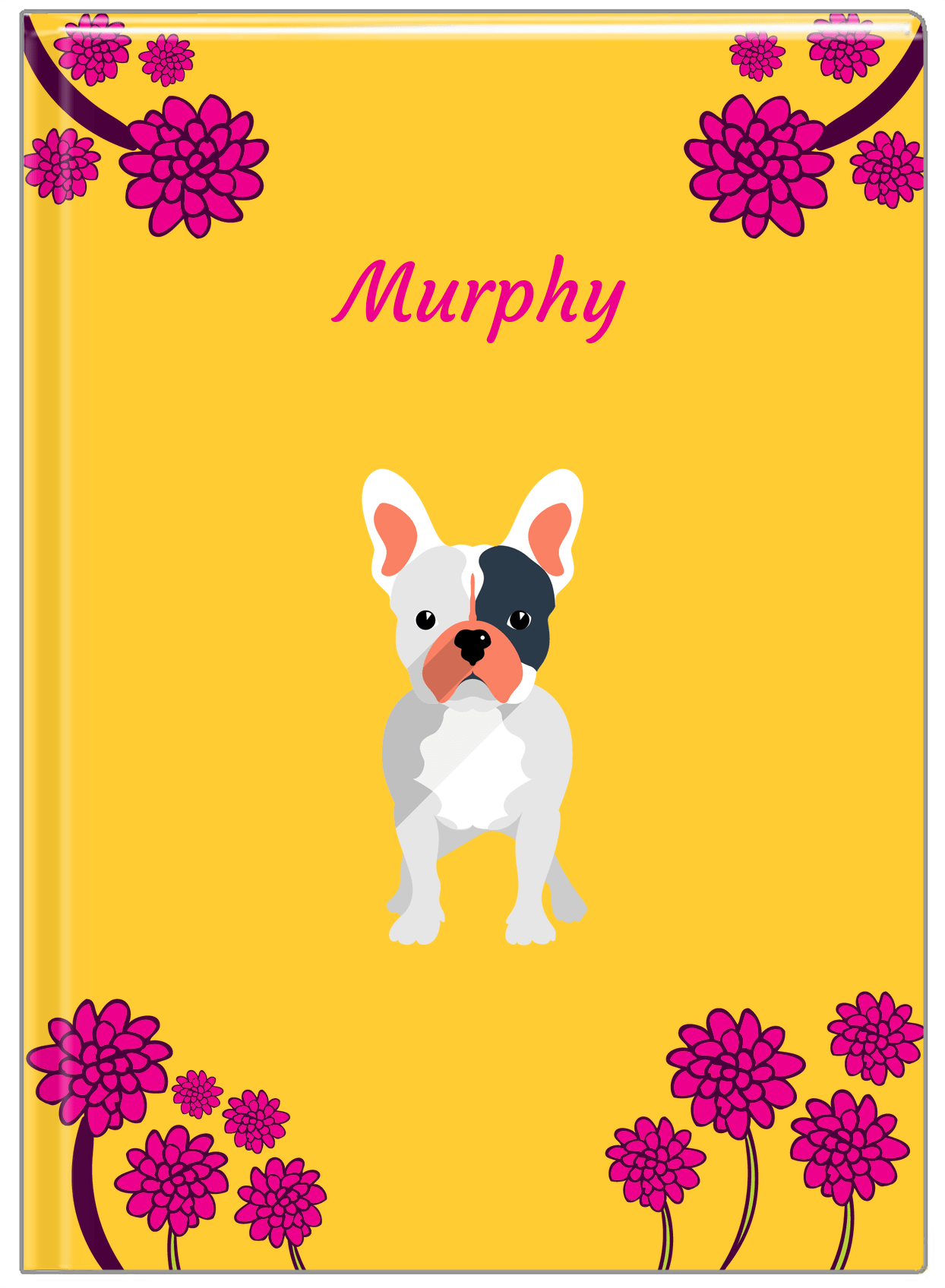 Personalized Dogs Journal XXIII - Yellow Background - French Bulldog - Front View