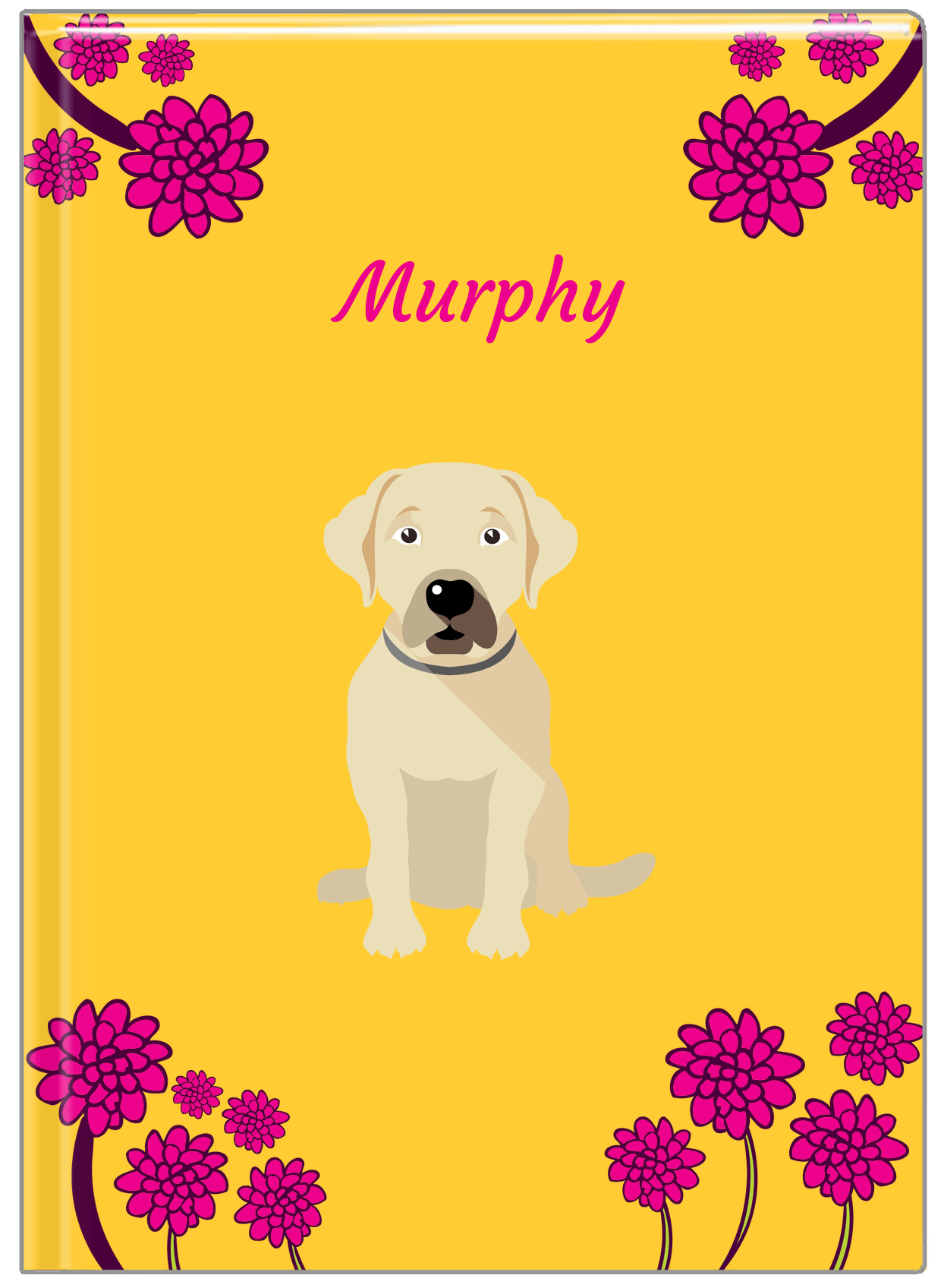 Personalized Dogs Journal XXIII - Yellow Background - Labrador Retriever - Front View