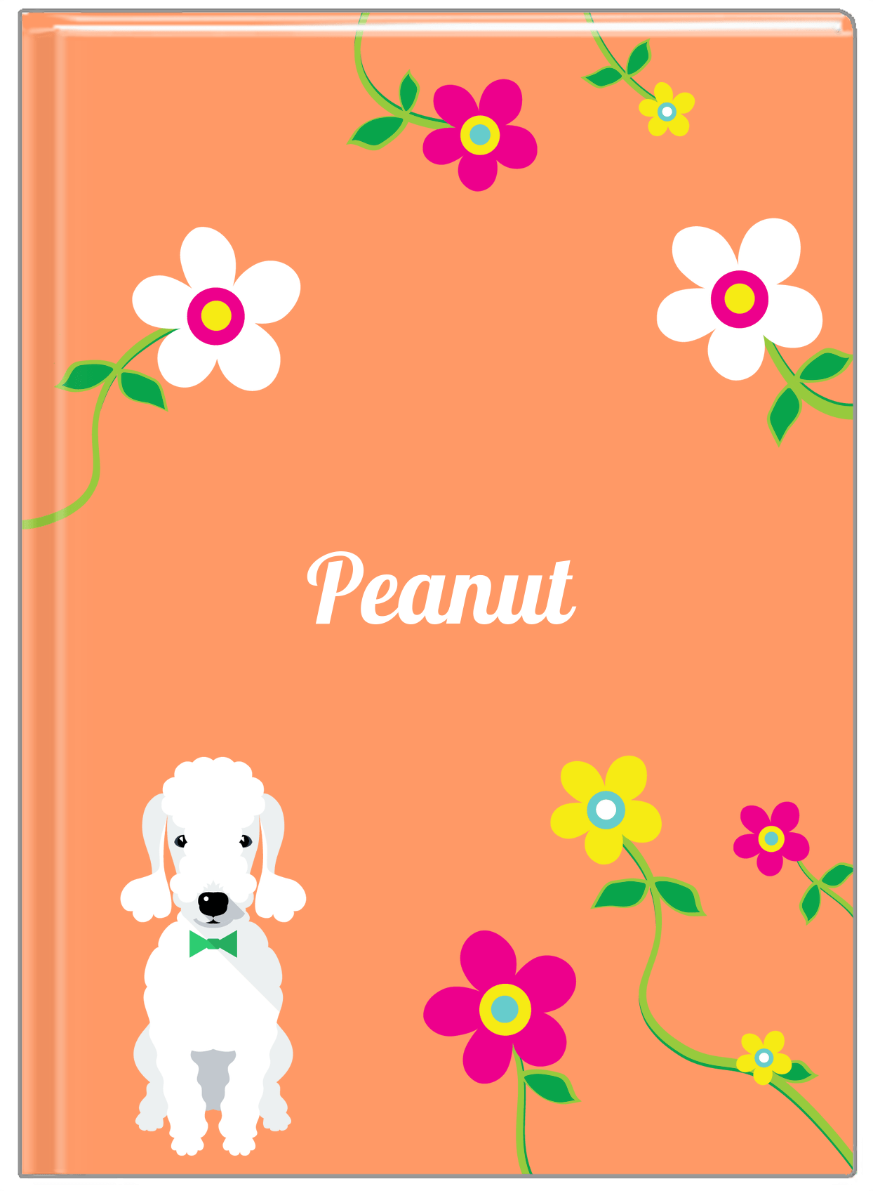 Personalized Dogs Journal XXV - Orange Background - Bedlington Terrier - Front View