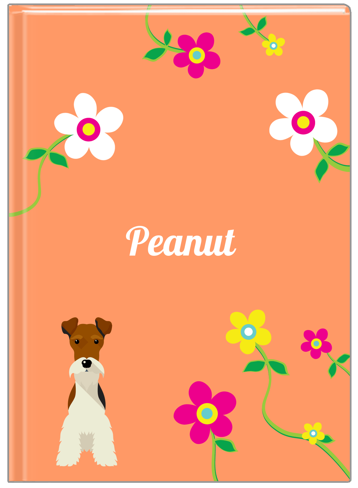 Personalized Dogs Journal XXV - Orange Background - Fox Terrier - Front View