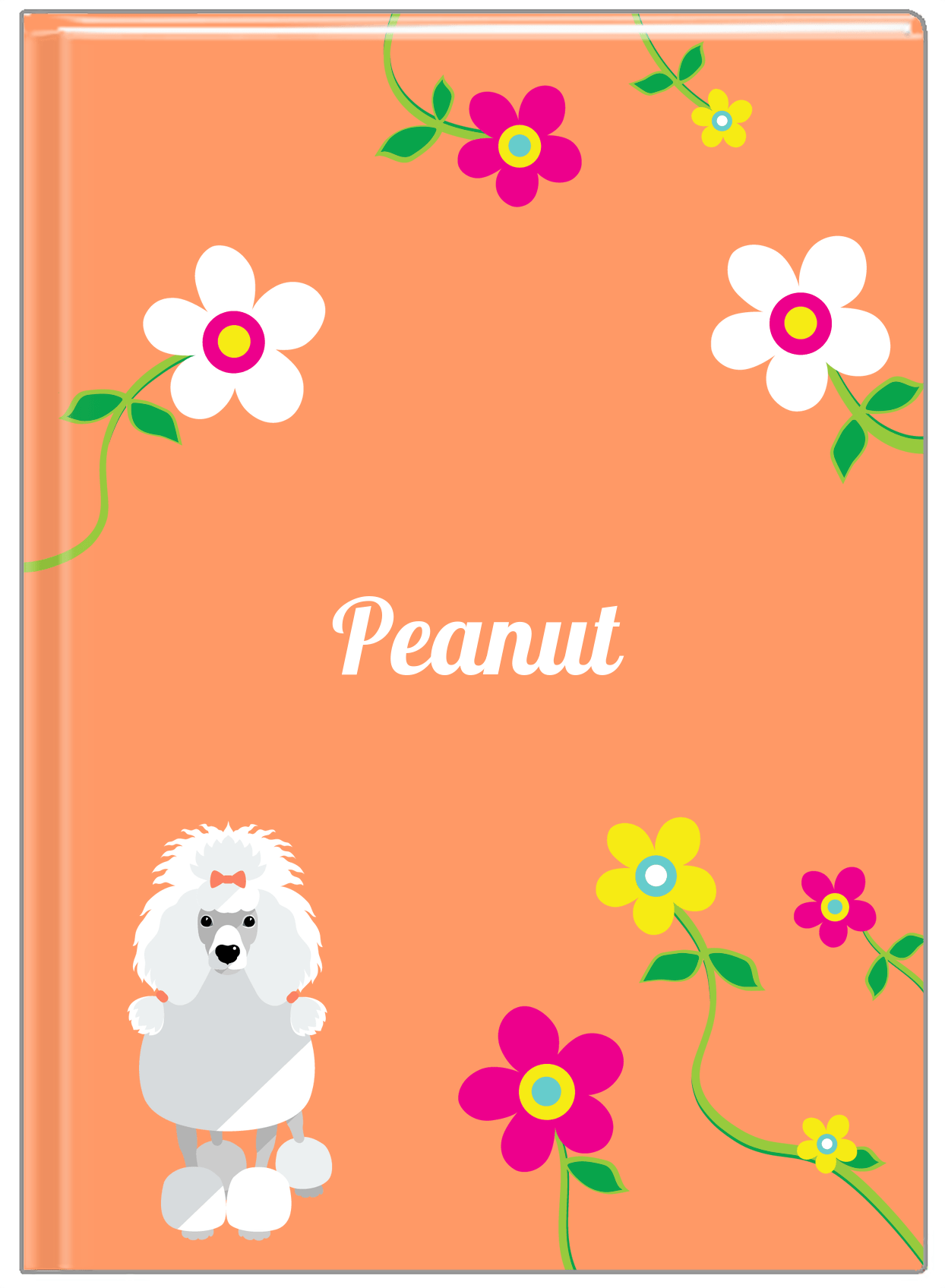 Personalized Dogs Journal XXV - Orange Background - Poodle - Front View