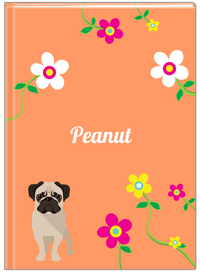 Thumbnail for Personalized Dogs Journal XXV - Orange Background - Pug - Front View