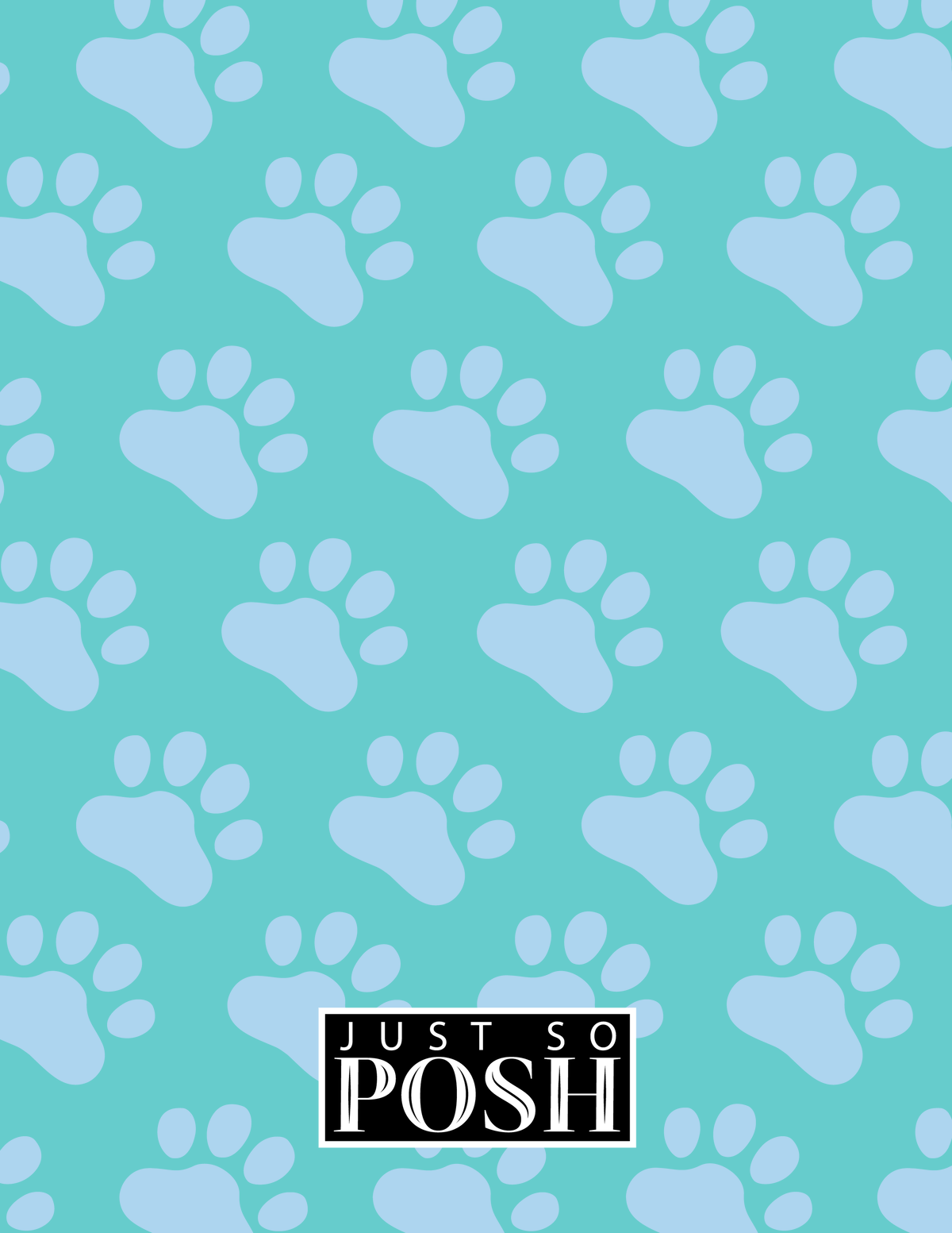 Personalized Dogs Notebook I - Teal Background - Akita Inu - Back View