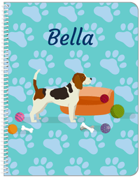 Thumbnail for Personalized Dogs Notebook I - Teal Background - Beagle - Front View