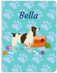 Thumbnail for Personalized Dogs Notebook I - Teal Background - English Springer Spaniel - Front View