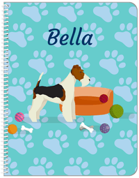 Thumbnail for Personalized Dogs Notebook I - Teal Background - Fox Terrier - Front View