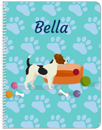Thumbnail for Personalized Dogs Notebook I - Teal Background - Jack Russell Terrier - Front View