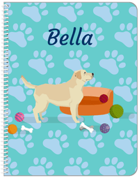 Thumbnail for Personalized Dogs Notebook I - Teal Background - Labrador Retriever - Front View