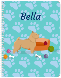 Thumbnail for Personalized Dogs Notebook I - Teal Background - Norwich Terrier - Front View