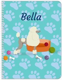 Thumbnail for Personalized Dogs Notebook I - Teal Background - Poodle - Front View