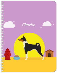 Thumbnail for Personalized Dogs Notebook II - Purple Background - Basenji - Front View