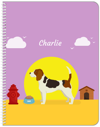 Thumbnail for Personalized Dogs Notebook II - Purple Background - Beagle - Front View