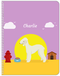 Thumbnail for Personalized Dogs Notebook II - Purple Background - Bedlington Terrier - Front View