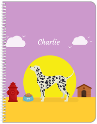 Thumbnail for Personalized Dogs Notebook II - Purple Background - Dalmatian - Front View